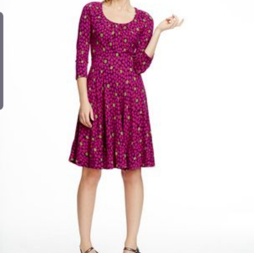Boden highgate pink&green dress sz 14L
